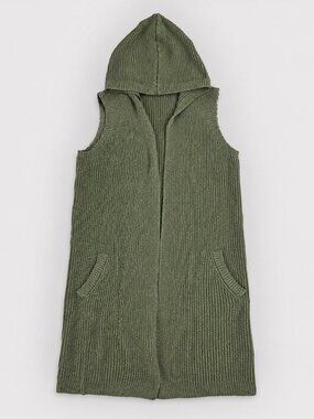Green Sweater Vest with Hoodie